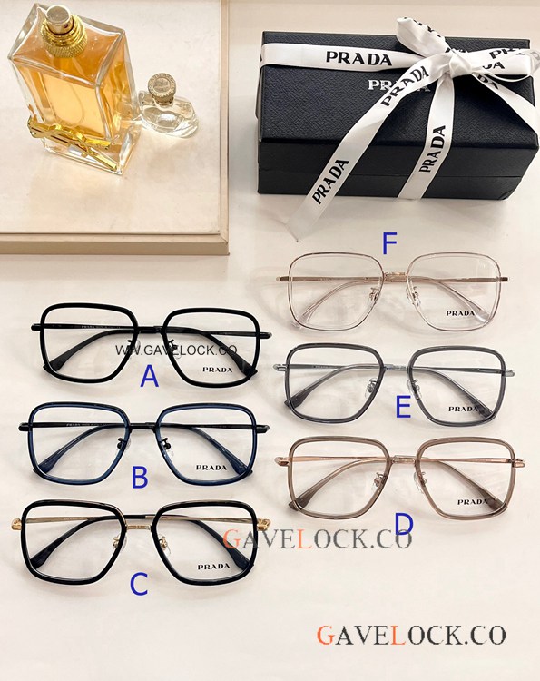Copy Prada pr25 Rose Gold Eyeglasses Men Lady Eyewear